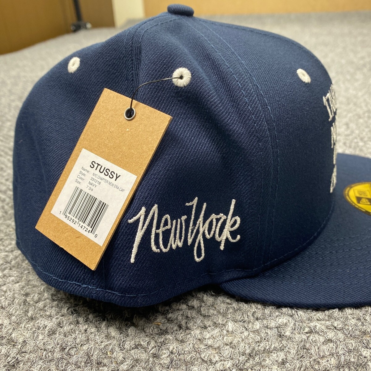 Stussy New Era New York NYC Chapter Fitted Cap Size 7 3/4 Navy
