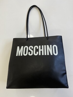 Moschino Leather Tote shopping bag purse carry all Jeremy Scott
