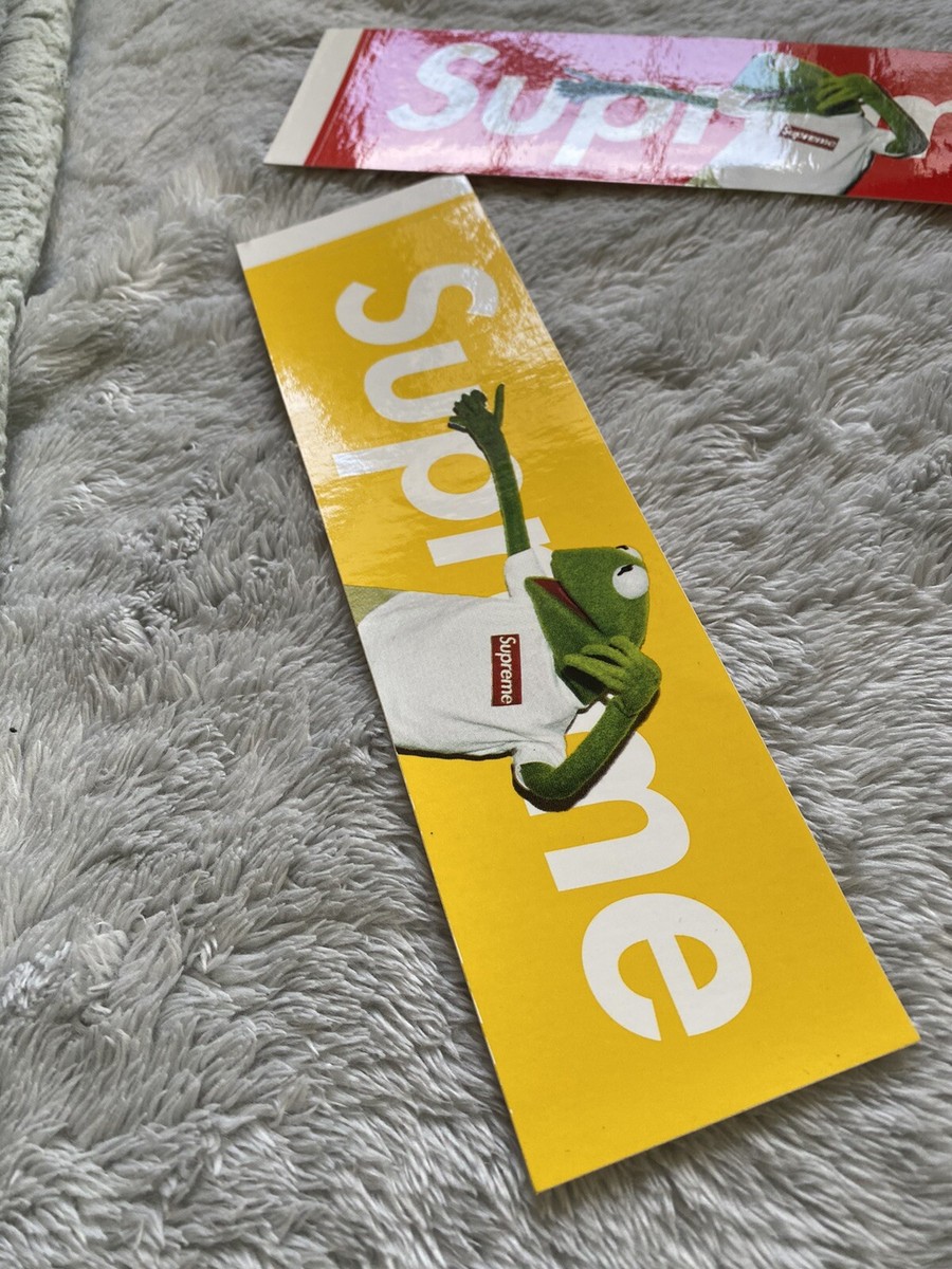 Supreme Kermit Box Logo Sticker Set Of 2 Authentic Red Yellow | eBay