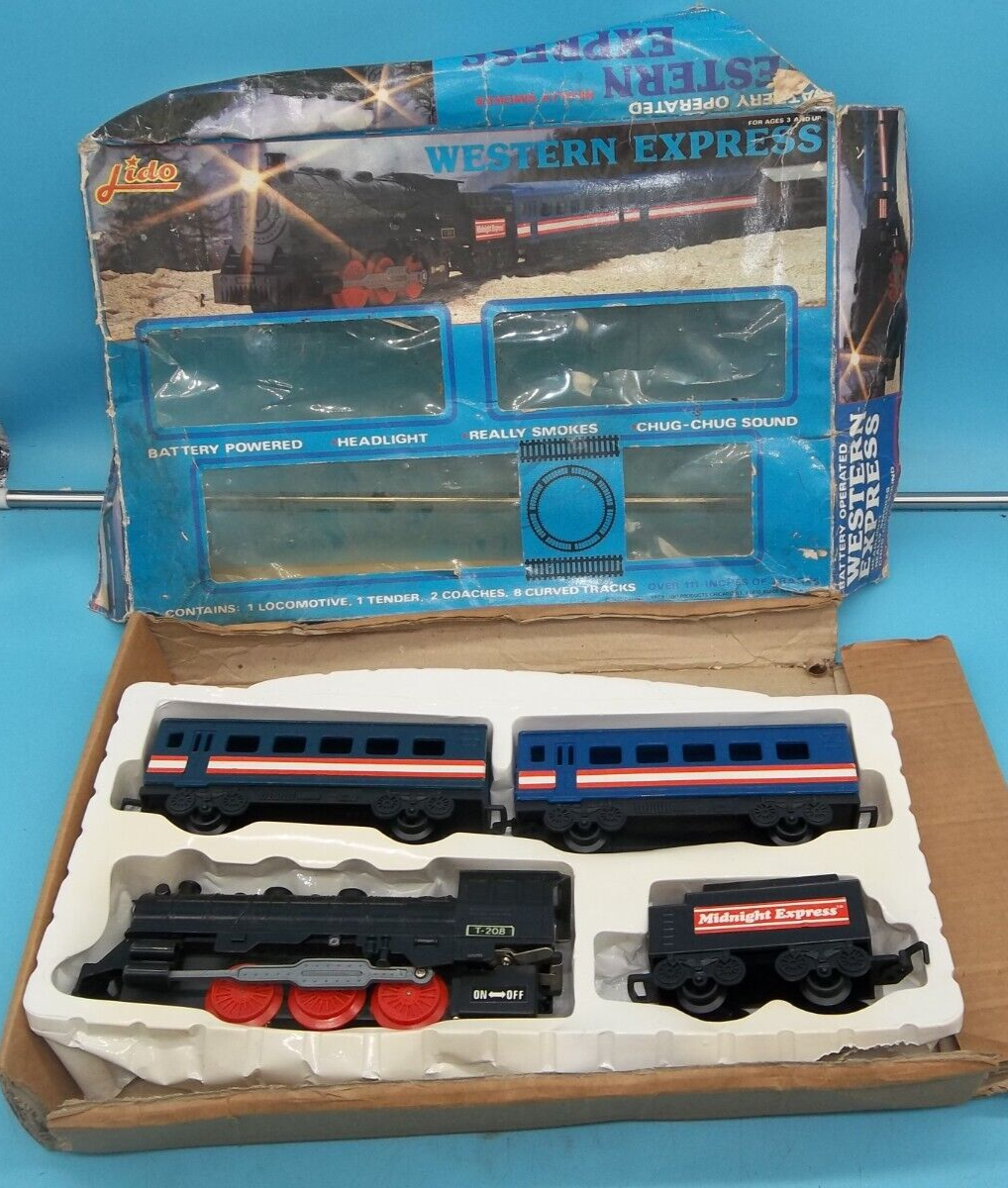 Lido Western Express Train Car Set 1985 in box no track Vintage