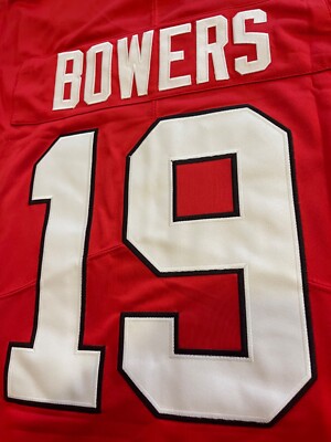 Brock Bowers #19 Georgia Bulldogs Red Jersey, All Stitched, Bowl