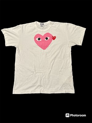PLAY COMME des GARCONS Pink Heart T-shirt Size XL Cotton AZ-T105