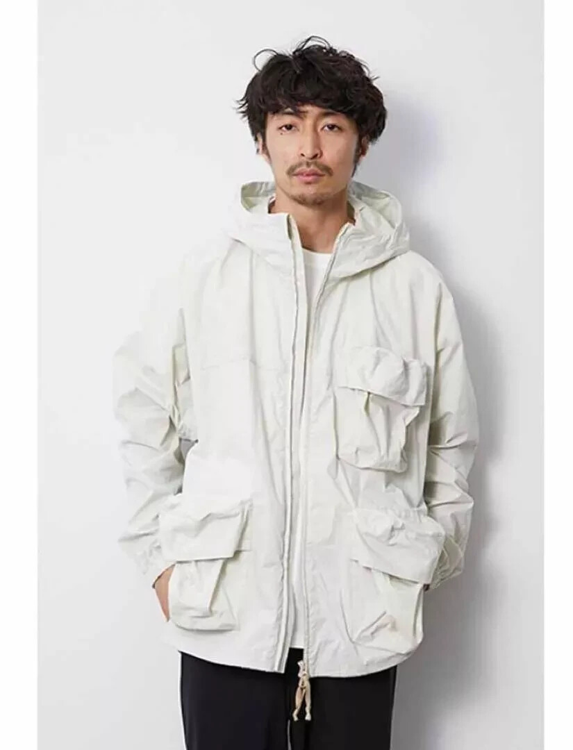 Snow Peak Indigo C/N Parka Ivory White Size S M L XL Lightweight