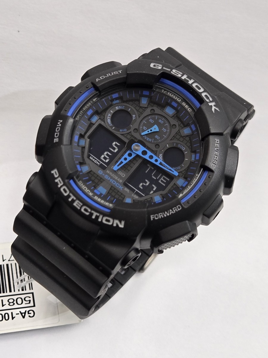 Casio G Shock Analog Digital GA100-1A2 GA100 GA-100 BIG DIAL BLUE