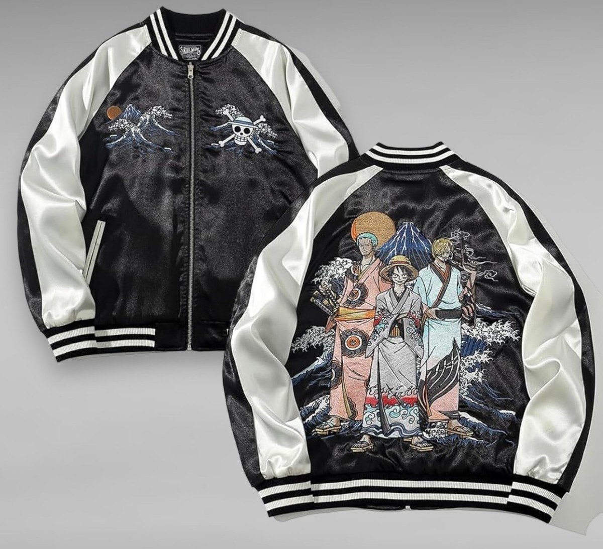 Sukajan One Piece Yokosuka Kanagawa Luffy Zoro Sanji Embroidery