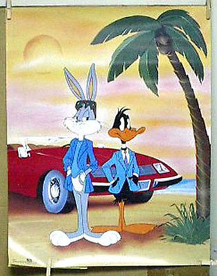 1986 BUGS BUNNY & DAFFY DUCK Miami Vice POSTER- 22x28 Rolled (MHPO
