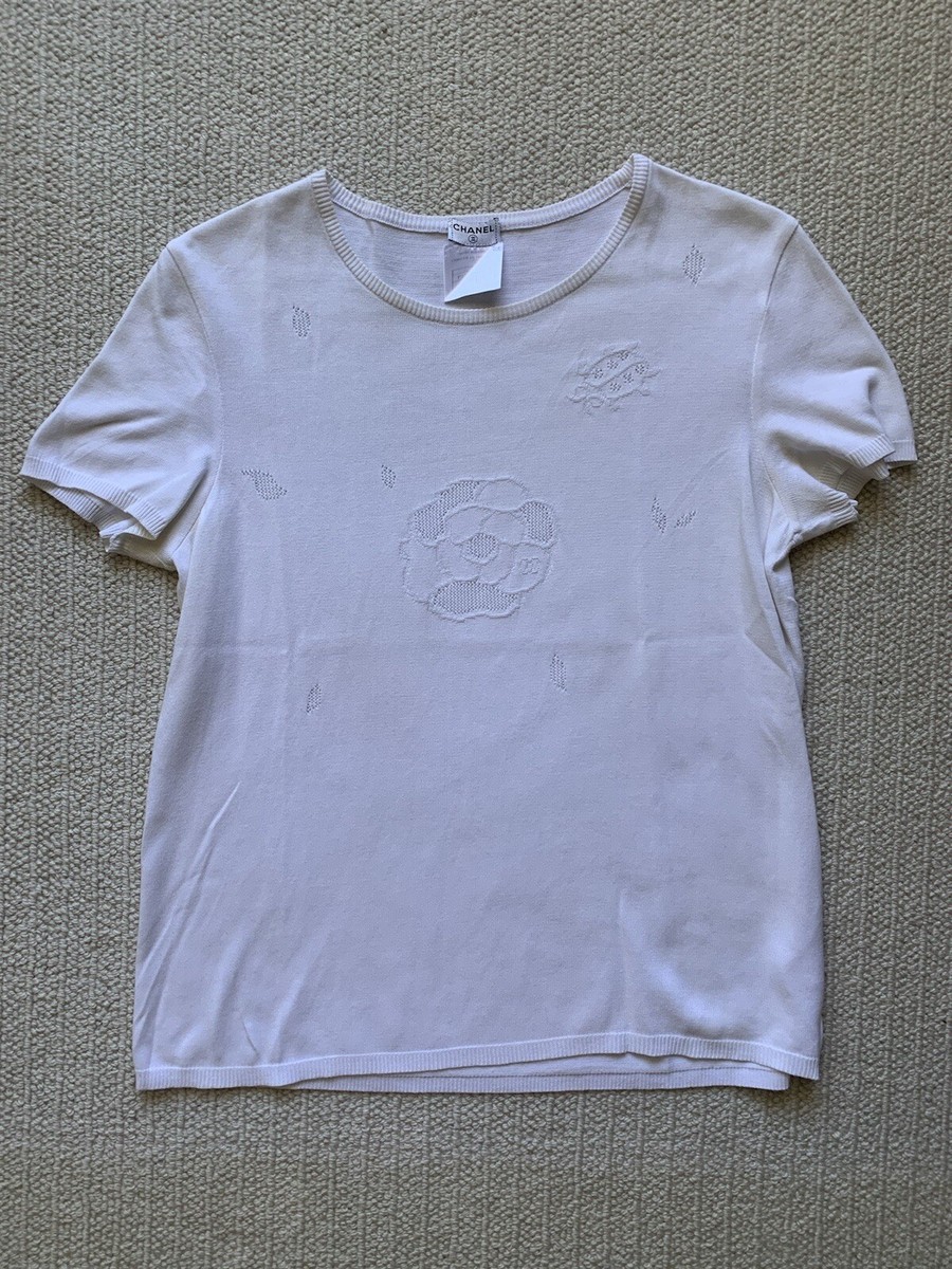 Chanel Vintage White T Shirt Perforated logos | eBay