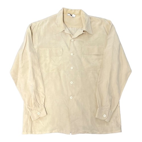 AURALEE Super Milled Shetland Wool Shirt 100% Wool Gray Beige Size