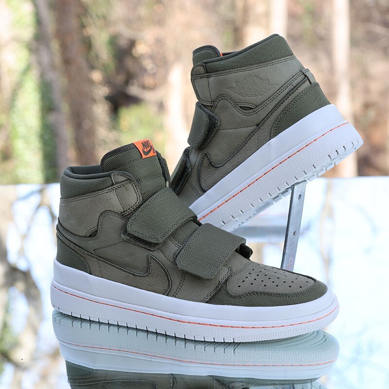 Air Jordan 1 Retro High Double Strap Olive Canvas Mens Size 11