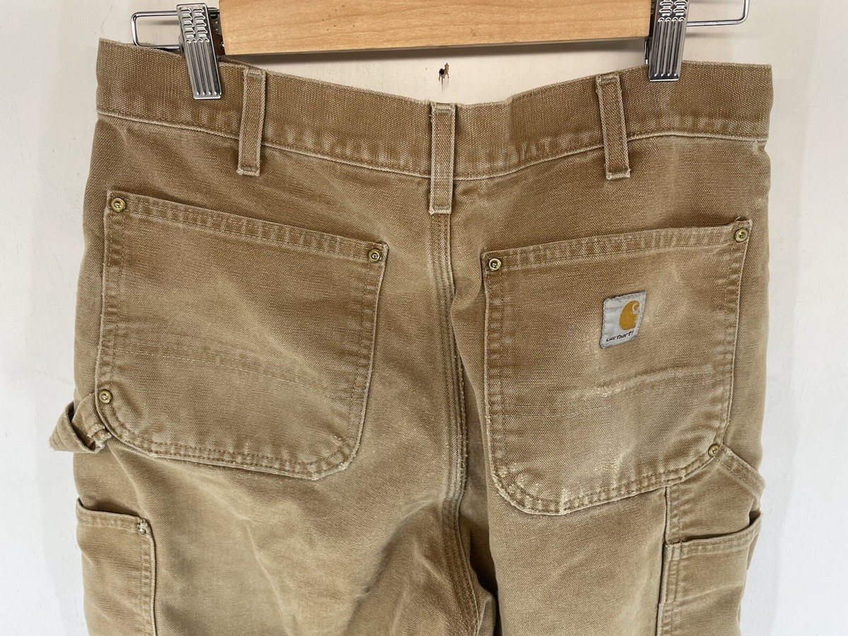 Carhartt B01-M Brown Double Knee Work Pants 32x36 Loose Fit USA
