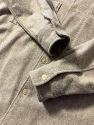 AURALEE Super Milled Shetland Wool Shirt 100% Wool Gray Beige Size