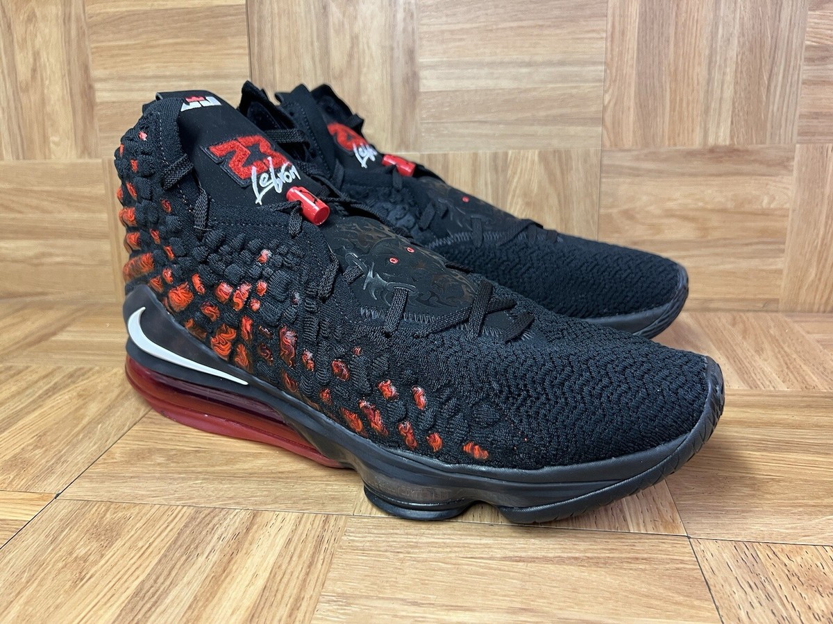 RARE🔥 Sz 18 - Nike LeBron 17 Infrared VI Sneaker Black BQ3177-006