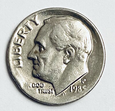 1985 P Roosevelt Ten Cent Dime Circulated Error Coin | eBay