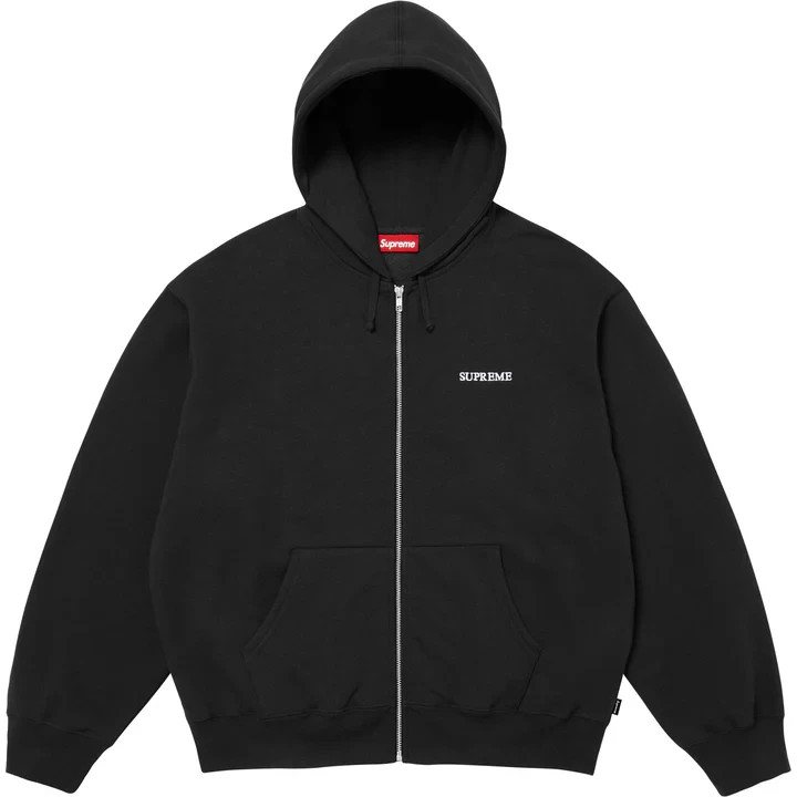 Supreme IDGAF Zip Up Hooded Sweatshirt Black | eBay
