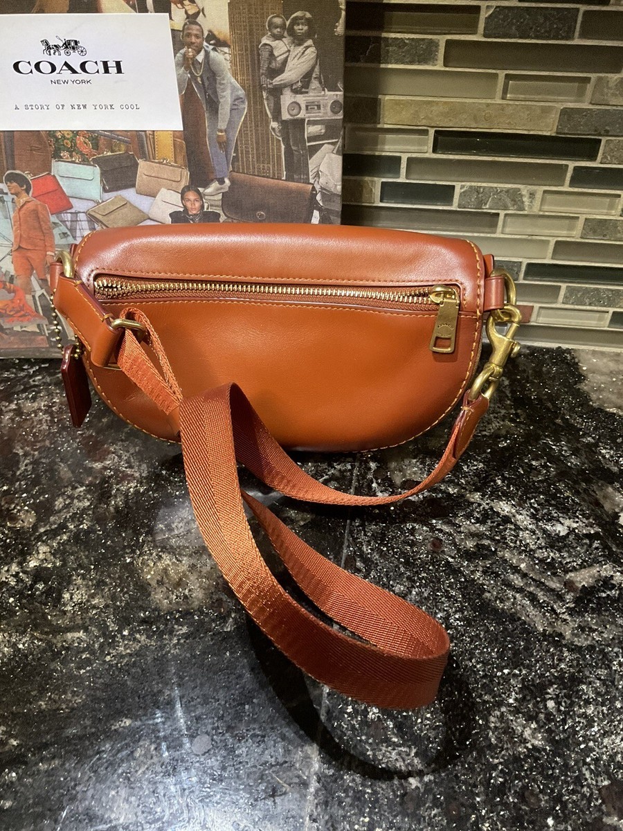 Coach Signature Fanny 39937 Tan Rust/Gold Belt Leather Pack Bag | eBay