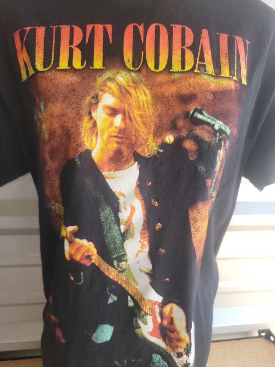Nirvana Kurt Cobain Black Short Sleeve Graphic Crew Neck T-Shirt