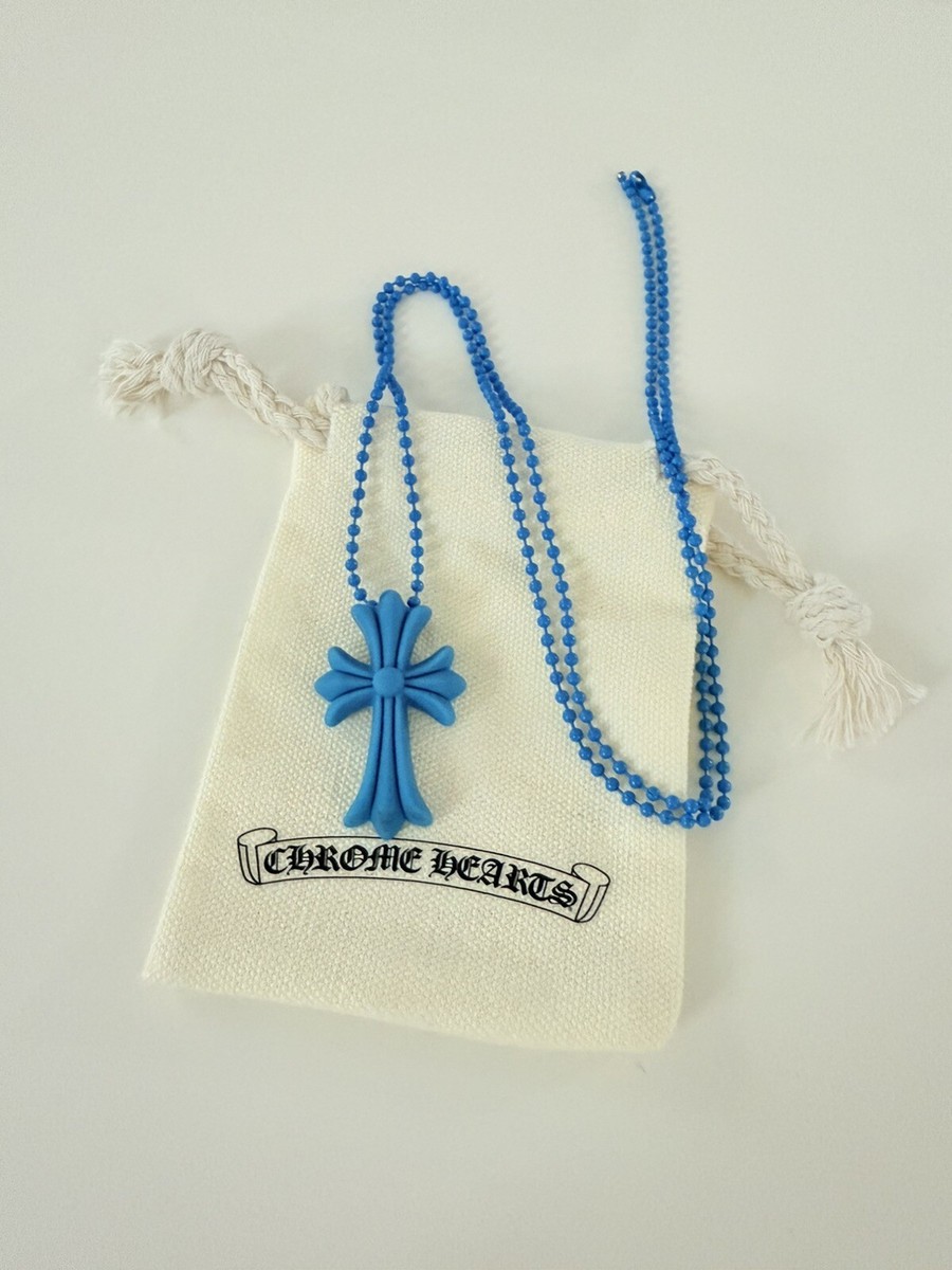 Chrome Hearts Tokyo 20th Anniversary Blue Cross Rubber Necklace