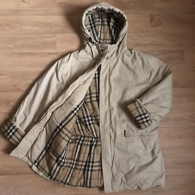 BURBERRY LONDON HOODED JACKET NOVA CHECK WINTER PUFFER COAT KIDS