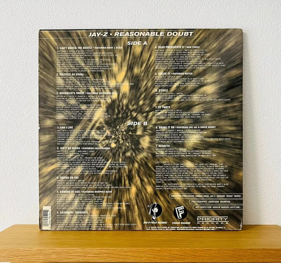 JAY-Z / Reasonable Doubt 1996 US Original 2LP Mary J. Blige, DJ