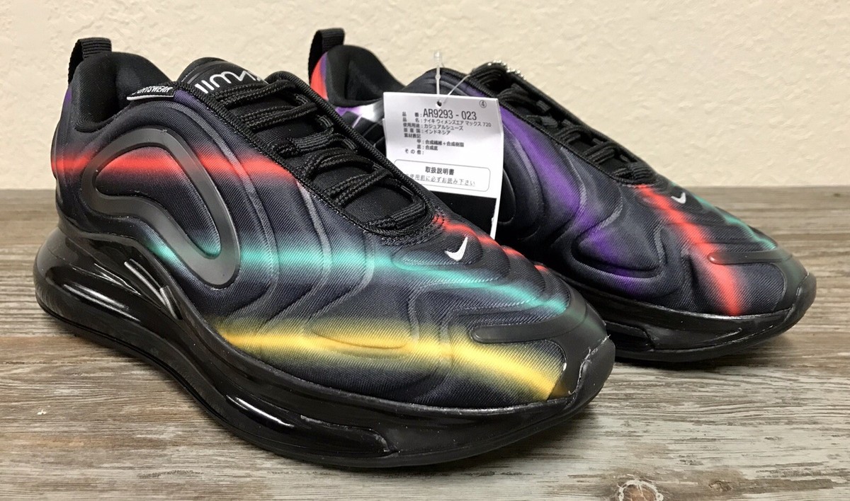 Nike Air Max 720 Black Multicolor Neon Rainbow AR9293-023 Wmns