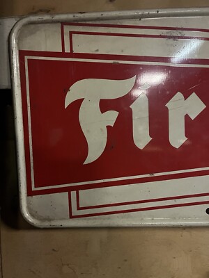 Original Vintage Firestone Porcelain Sign 24