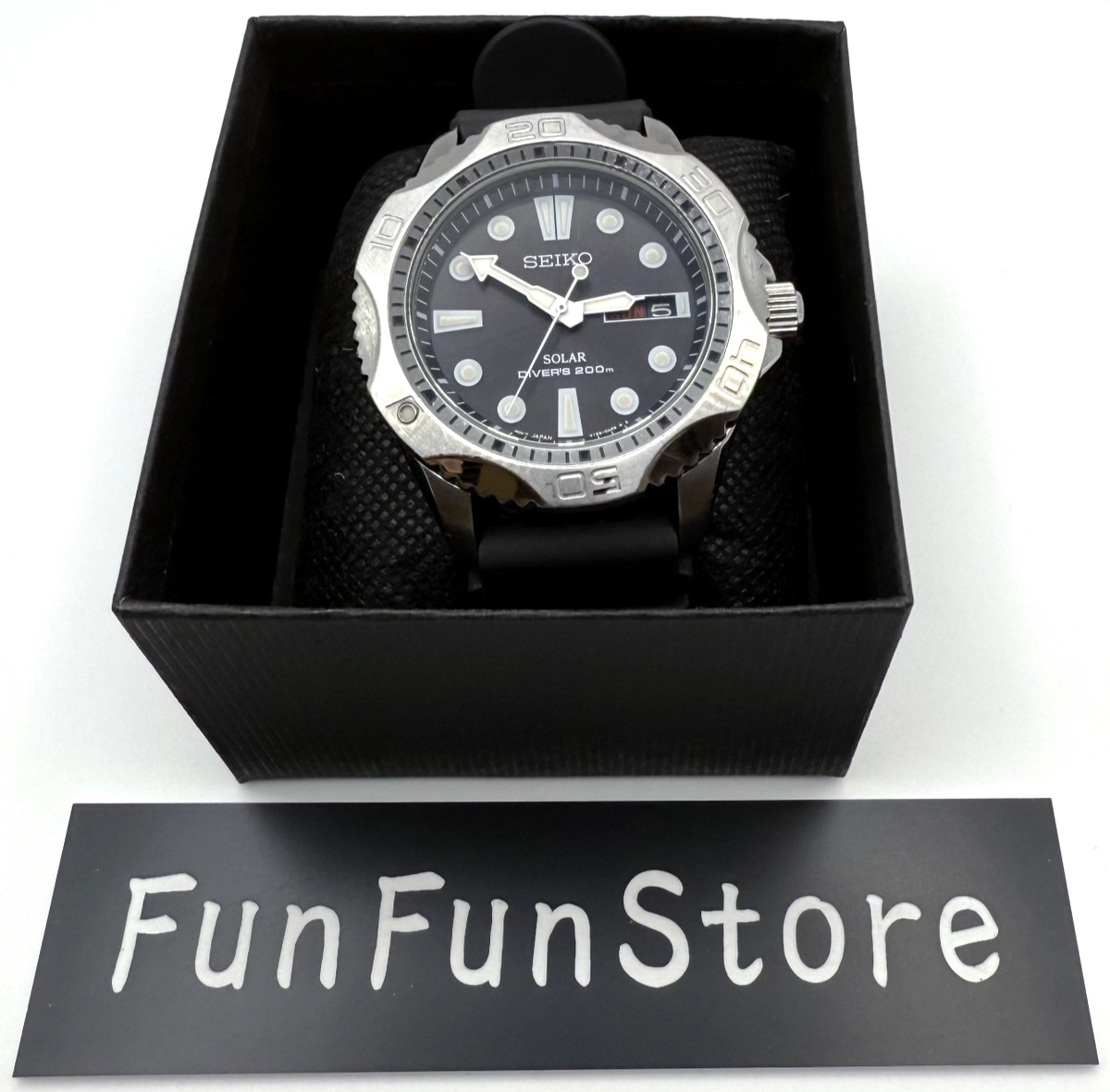 SEIKO Divers 200m V158-0AE0 Solar Stainless Steel Rubber Strap