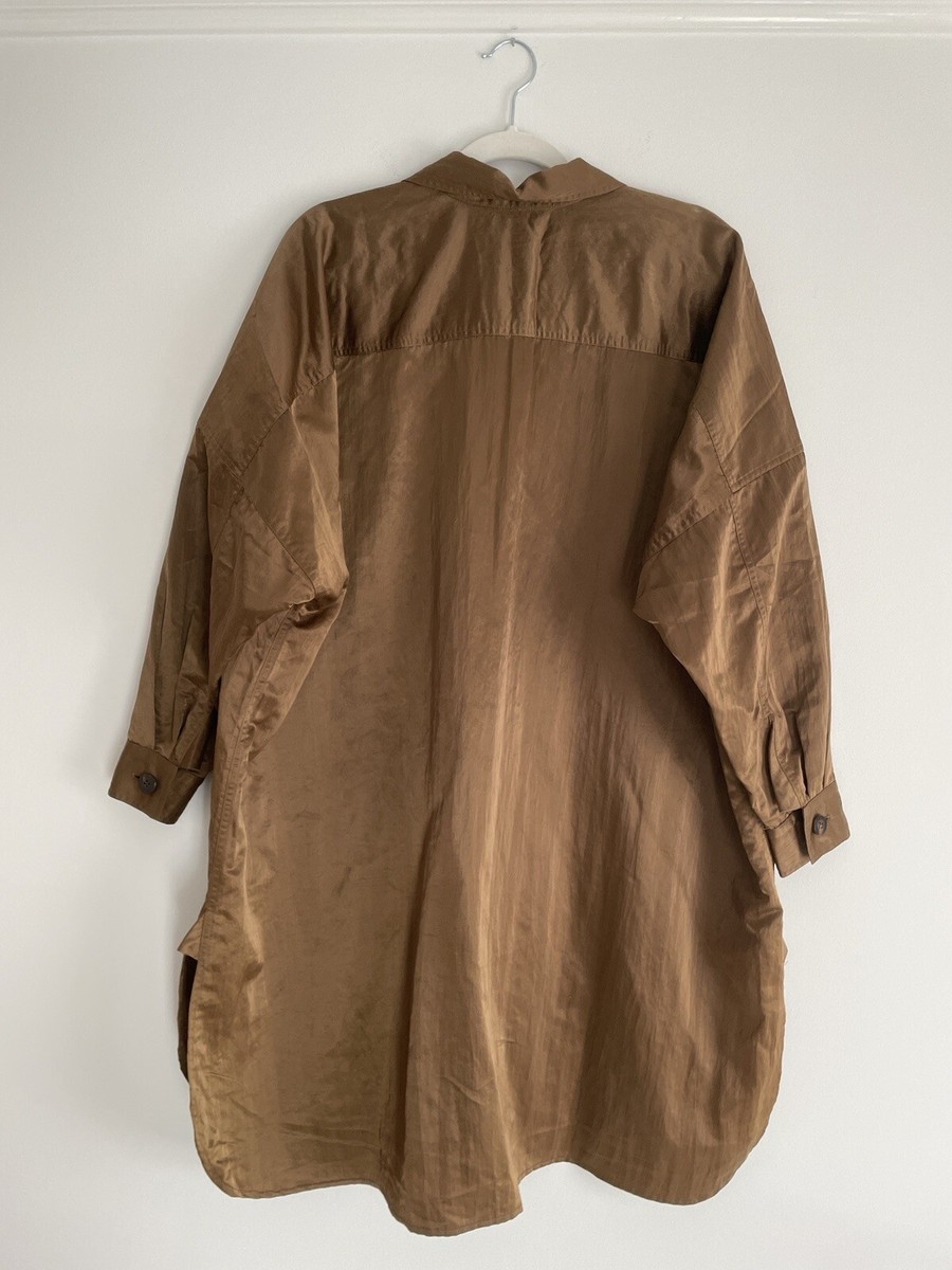 Issey Miyake Plantation Vintage 1980s Shiny Nylon Windcoat M Brown