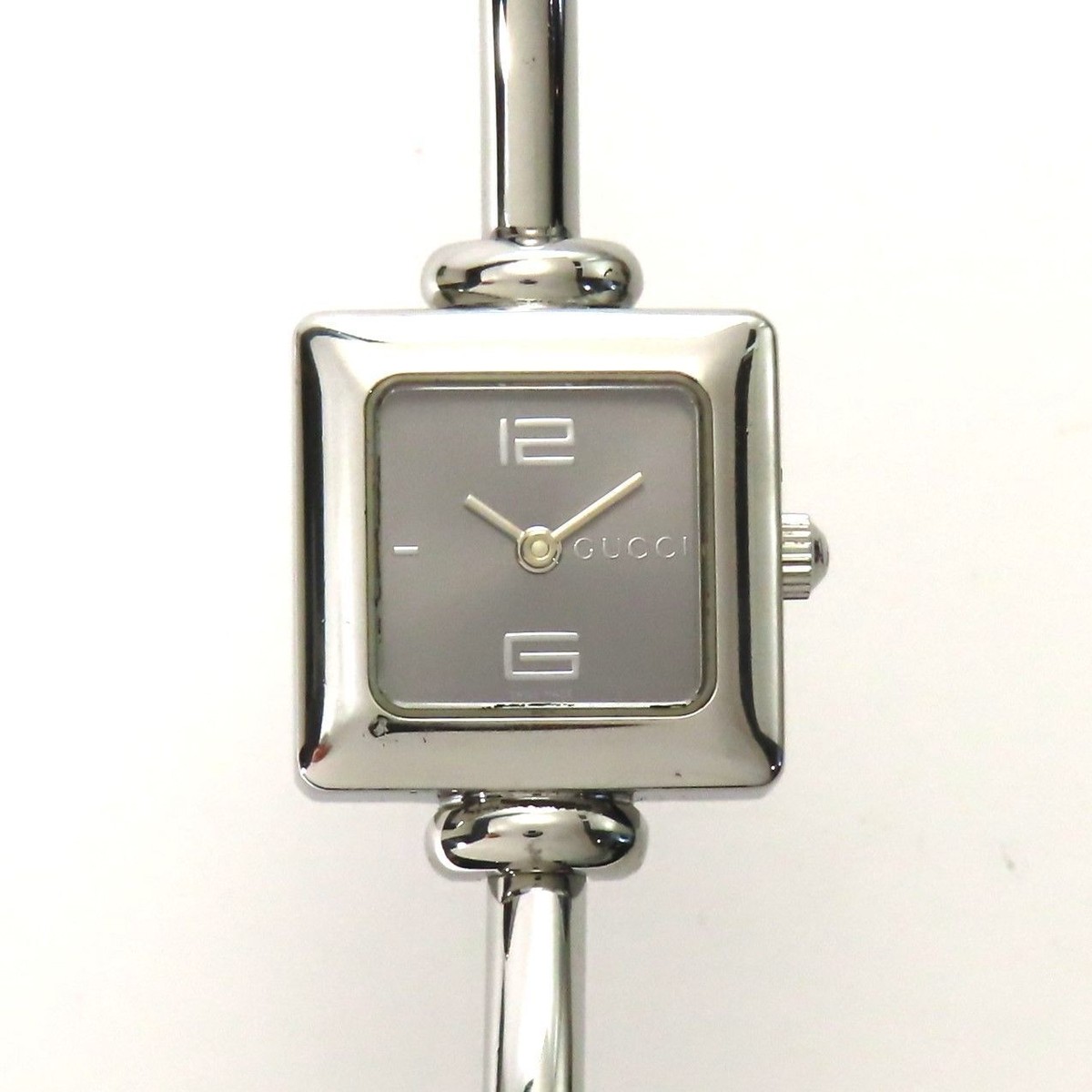 GUCCI Square face Watches 1900L Ladies silver Near Mint Japan F/S