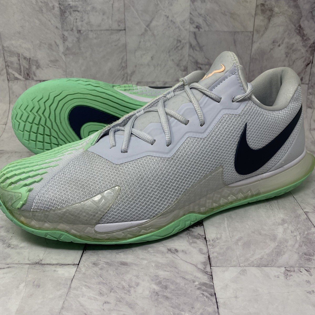 Nike Zoom Vapor Cage 4 Grey Green Glow Rafa Nadal Tennis Court