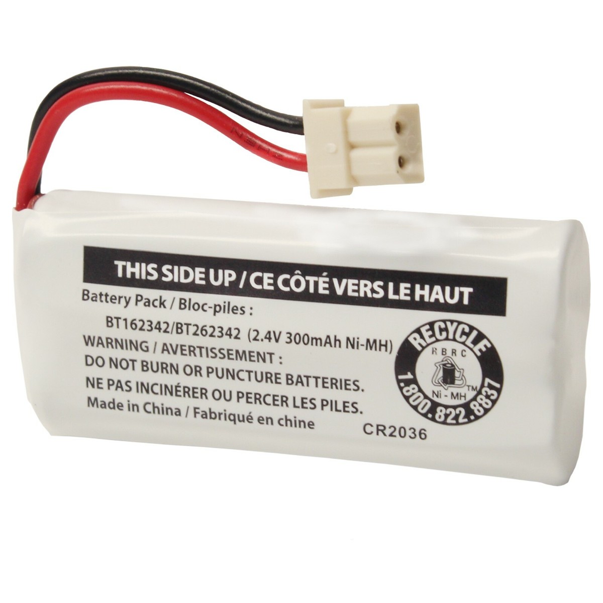 VTech BT162342/BT262342 2.4V 300mAh Ni-MH Battery Pack for