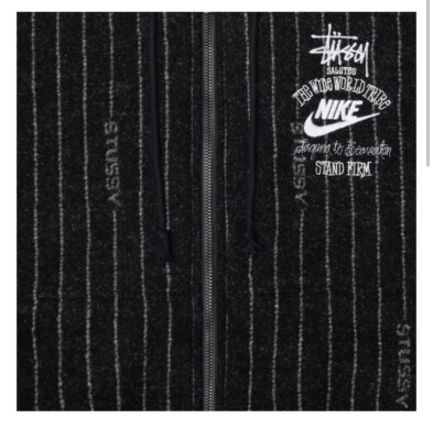 Nike x Stussy Striped Wool Jacket Black SIZE S [ORDER CONFIRMED