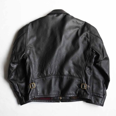 Schott 681 Leather Collar Single Rider Jacket Size 40 Black Used