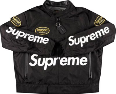 Supreme Vanson Leathers Cordura Jacket Black Medium SS21 Brand New