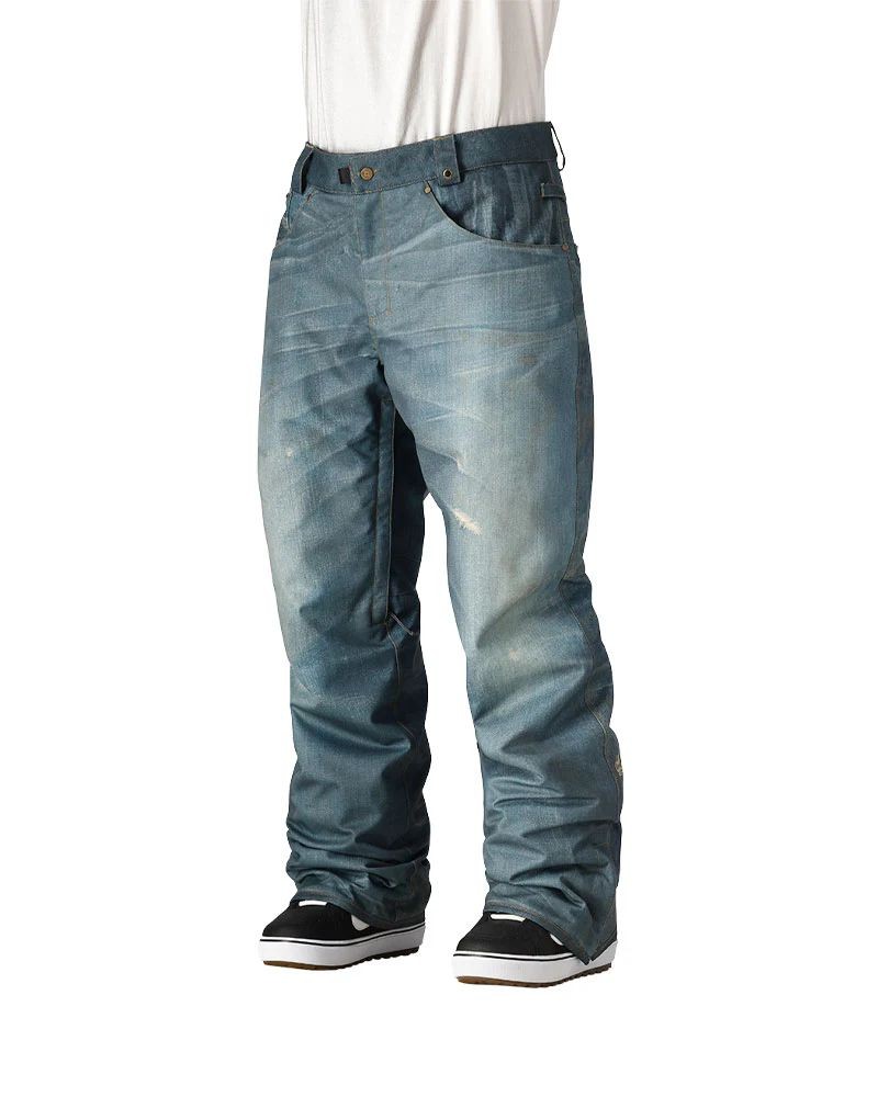 686 Deconstructed Denim Insulated Men's Snow Pants, Indigo Denim