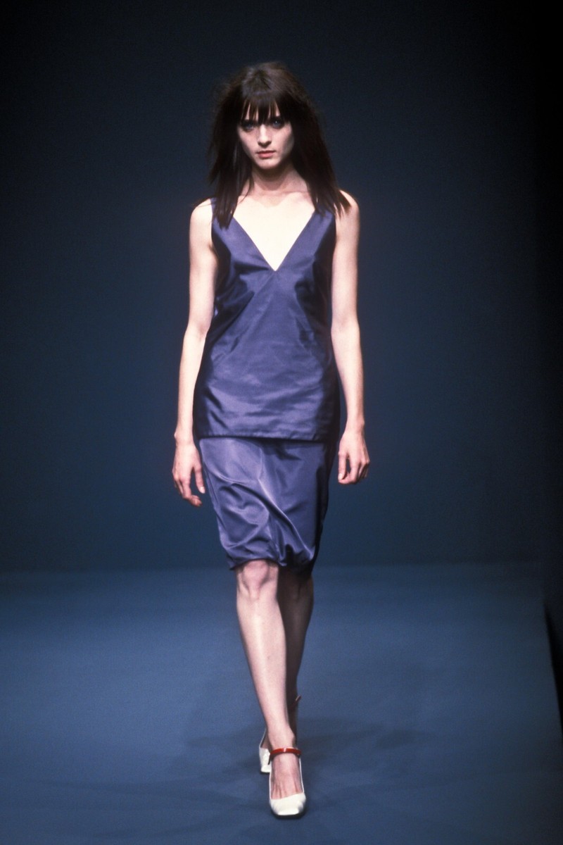 Prada Vintage Archive Fall 1999 Black Silk Drawstring Hem