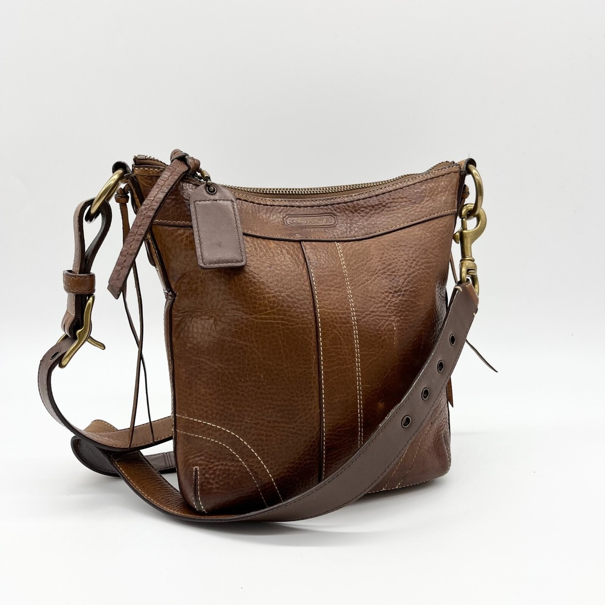 Old Coach 10398 Shoulder Bag Leather Vintage Brown from JAPAN | eBay