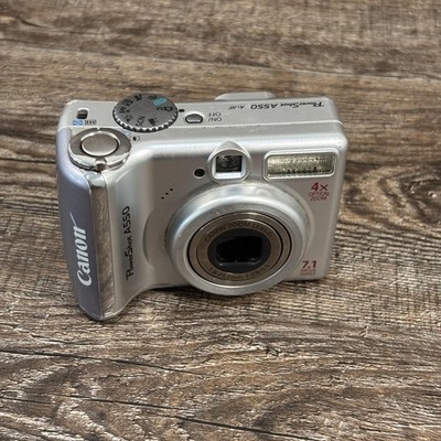 Canon PowerShot A550 Digital Camera 7.1MP 4x Zoom Silver Tested