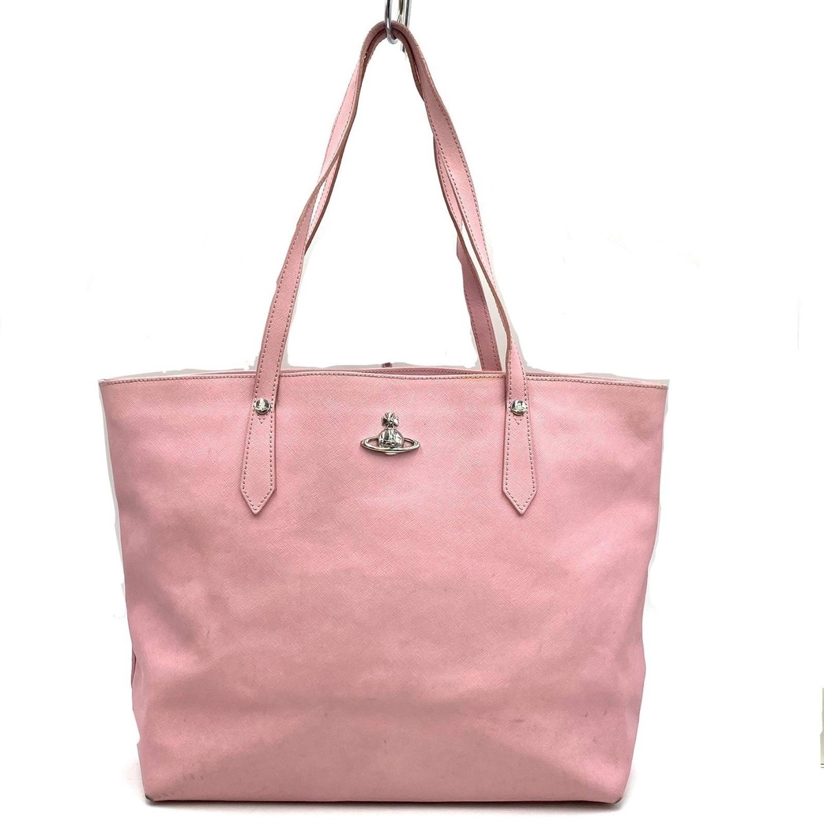 Vivienne Westwood Orb Tote Bag Pink Leather A4 Large Shoulder Used