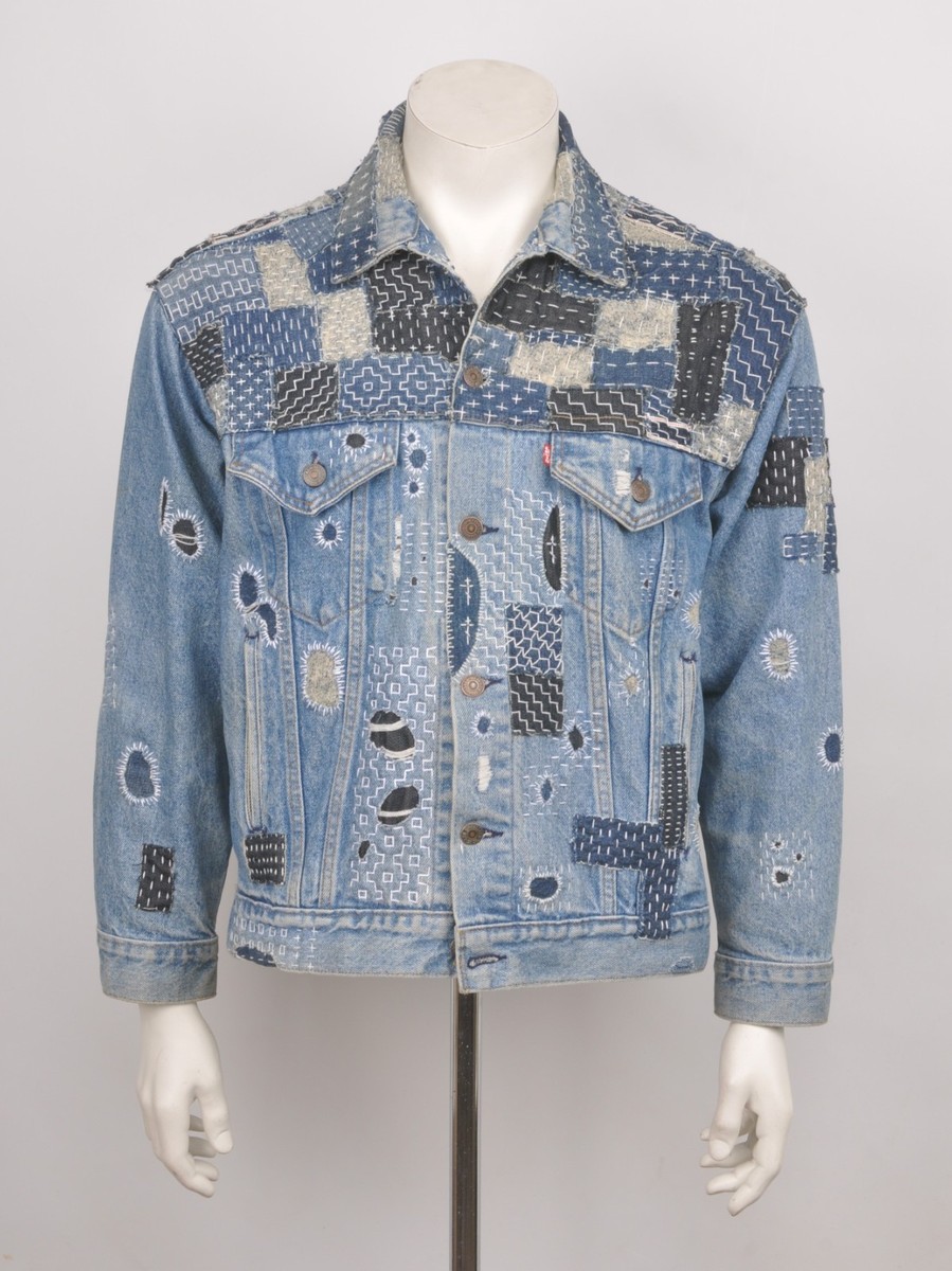 Levis vintage custom handmade patchwork boro sashiko denim jacket