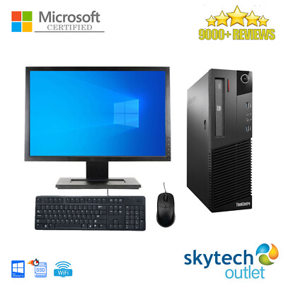 Fast Cheap Office PC & Monitor Core i5 i3 DESKTOP TOWER 8GB RAM