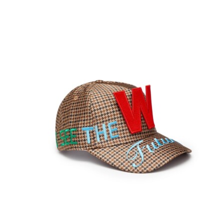 WALTER VAN BEIRENDONCK FUTURE LOGO PATCH HOUNDSTOOTH THE 'W' CAP