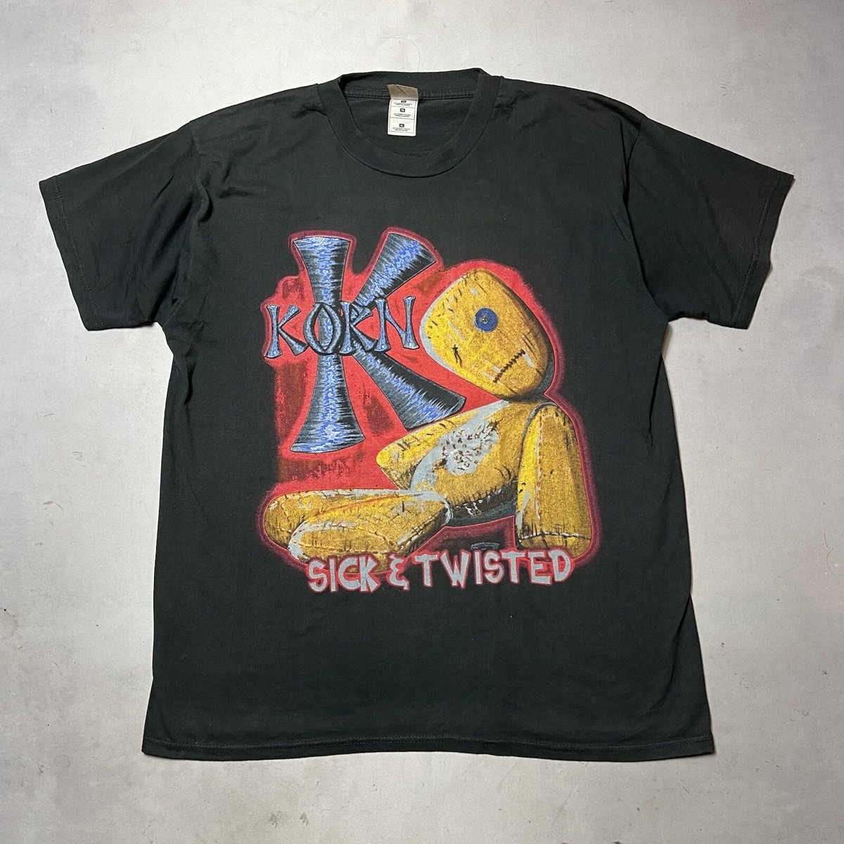 Vintage Korn Sick & Twisted Tour 2000 Bootleg Concert Tee T Shirt