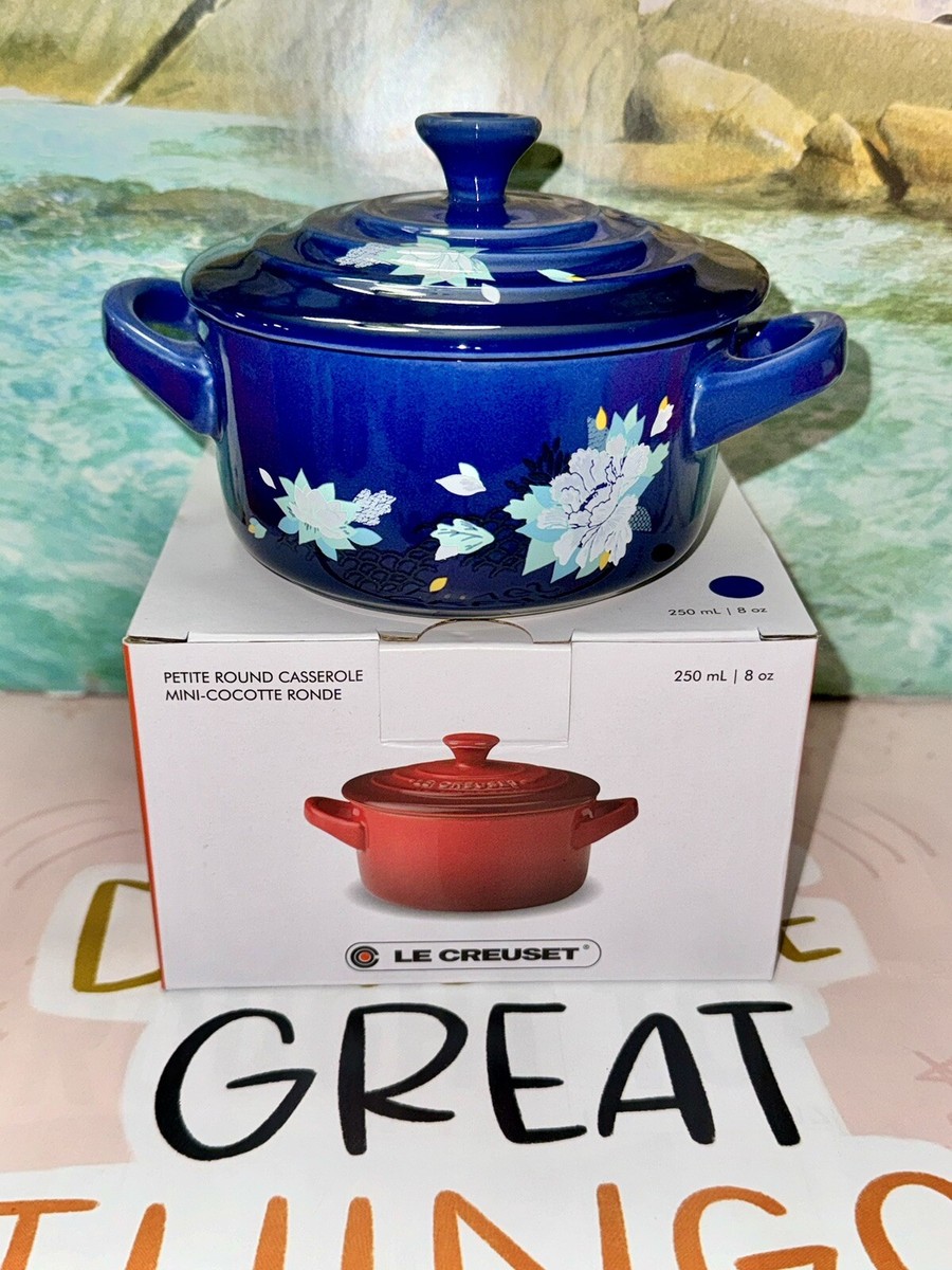 NIB NWT Le Creuset Lotus Koi Mini Petite Round Cocotte Casserole