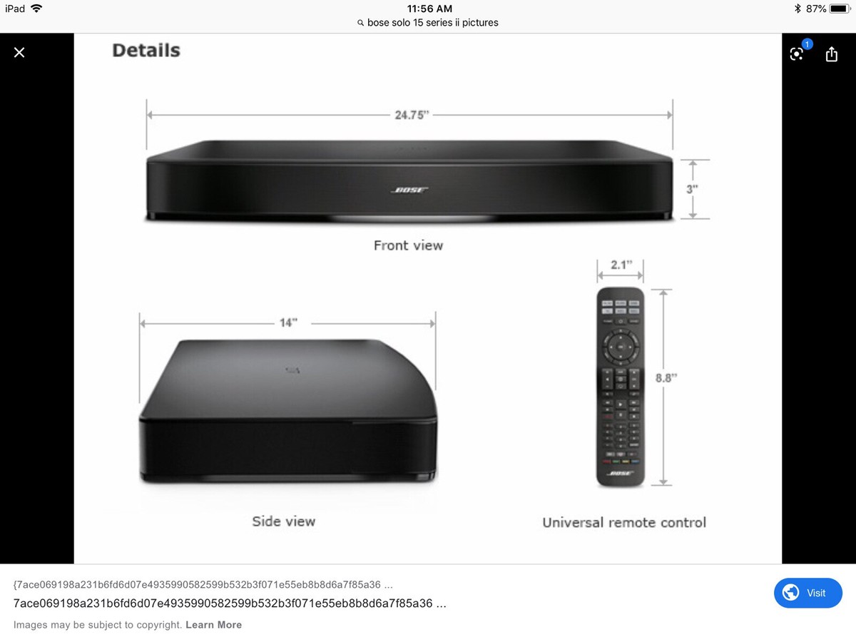 Bose Solo 15 Series II TV Soundbar Bluetooth System - Black Bose