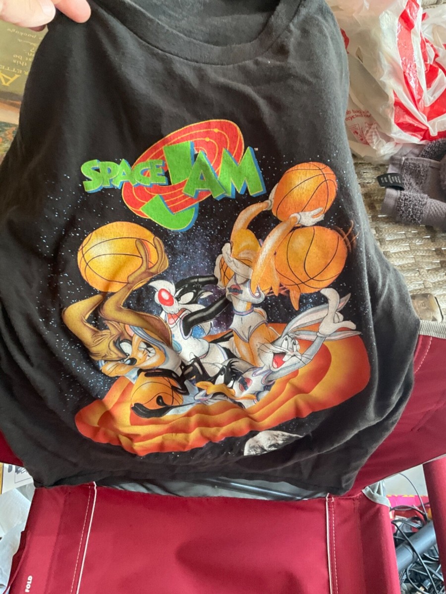 Vintage Space Jam Michael Jordan Looney Tunes Black T-Shirt Size
