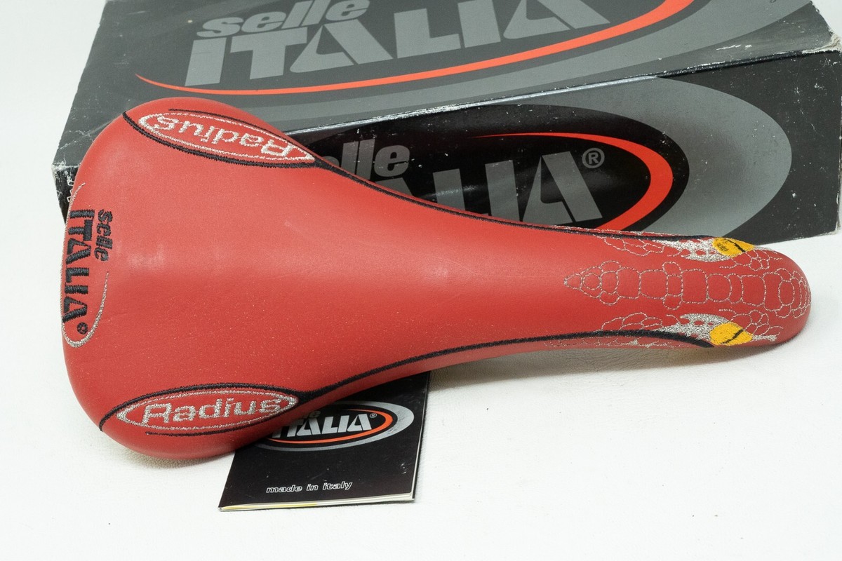 NOS SELLE ITALIA RADIUS SNAKE RED VINTAGE SADDLE SEAT ROAD RACING