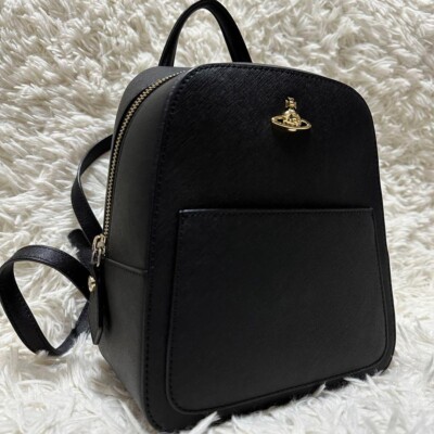 Vivienne Westwood Backpack Black Leather Small Size USED Ladies
