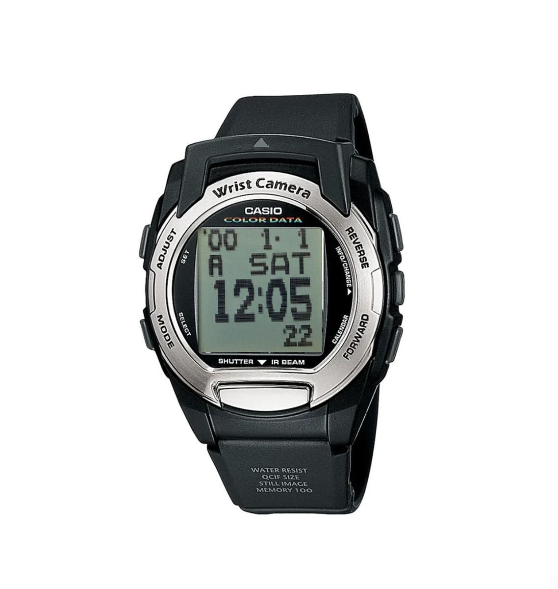 Casio Color Wrist Camera Watch Silicone Band w/Infrared Receiver