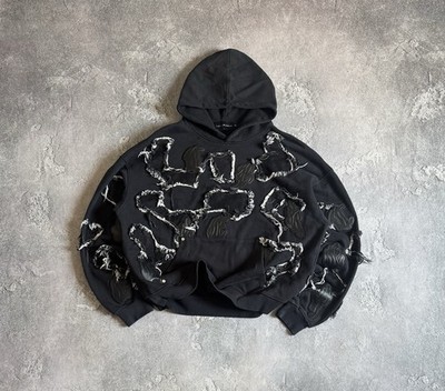 Racer Worldwide XL Archival Patchwork Distressed Heavy Hoodie