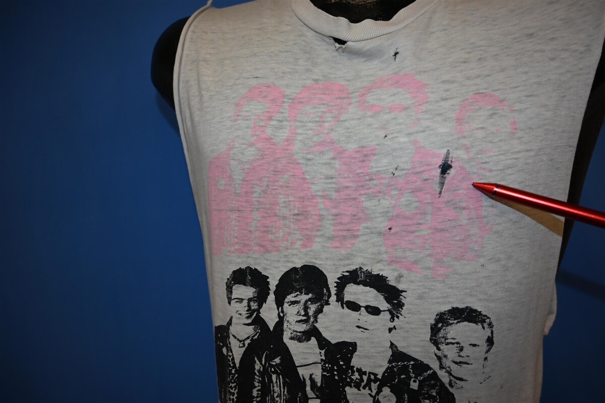 vintage 70s SEX PISTOLS PUNK BAND DISTRESSED CUT OFF SLEEVELESS t